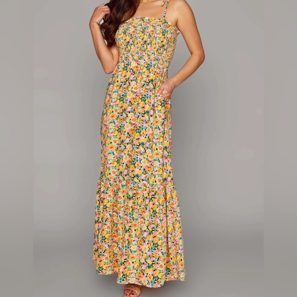 Buddy Love Floral Maxi Dress - Yellow and Pink
